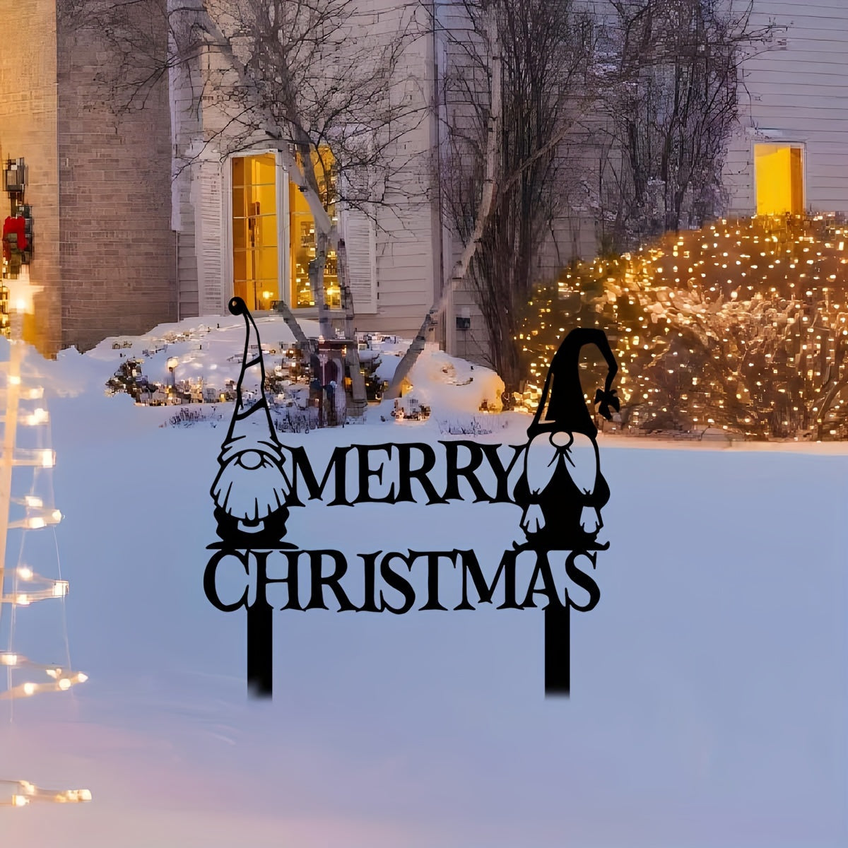 Charmanter metallischer Weihnachtsgartenstecker