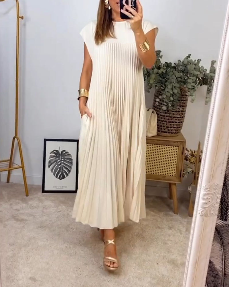 Zuriah - Plissierter ärmelloser Kleid