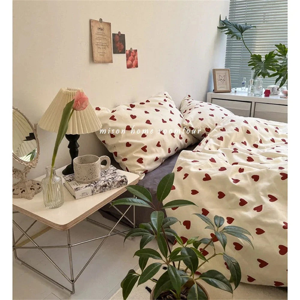 Velvet Heart - Plus herz-inspiriertes Bettbezug