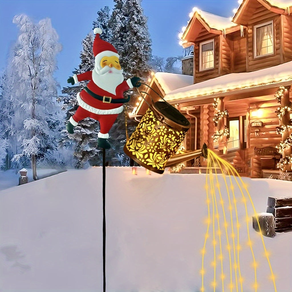 Solarbetriebene Weihnachtsmann-Teekanne Gartenlichter