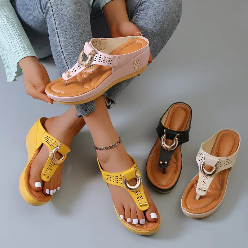 Marne - Sommer Frauen dicke Keilflip-Flops