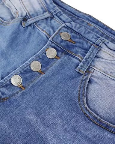 Nora - Jeans mit hoher Taille und Knopfverschluss