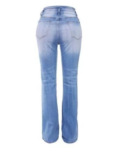 Nora - Jeans mit hoher Taille und Knopfverschluss