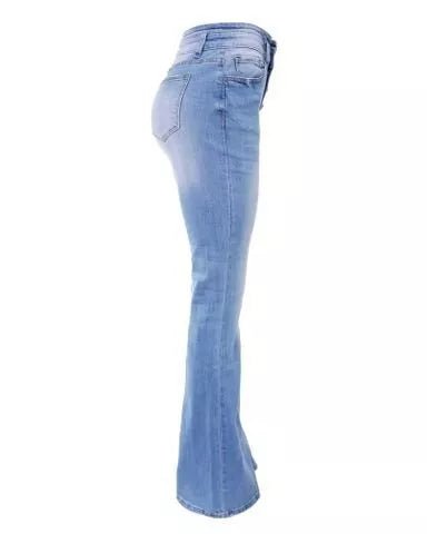 Nora - Jeans mit hoher Taille und Knopfverschluss