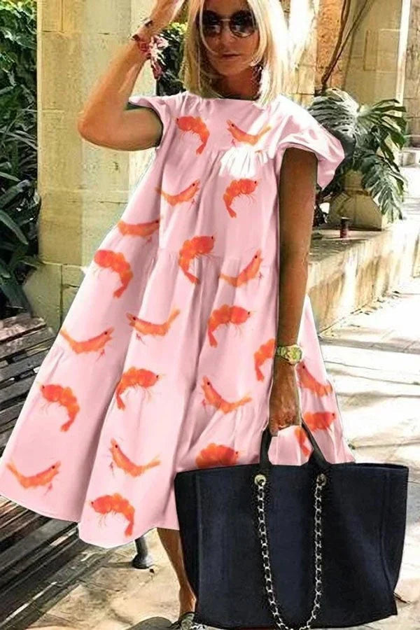 Brunhilde - Kurzärmeliges Blumenmuster-Rüschenspielkleid