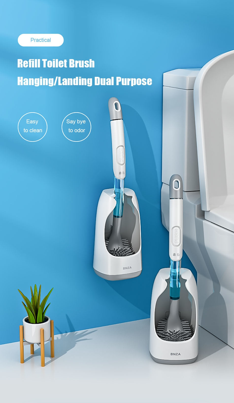 CleanEase – Selbstreinigende Toilettenbürste mit Spender