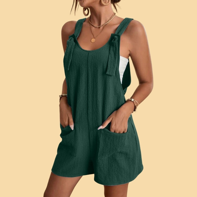 Camila - Lässiger kurzer Overall mit Trägern