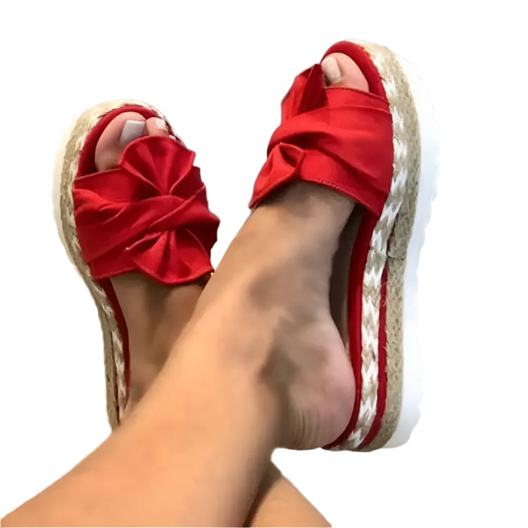Samantha - Legere Keilsandalen mit Schleifen