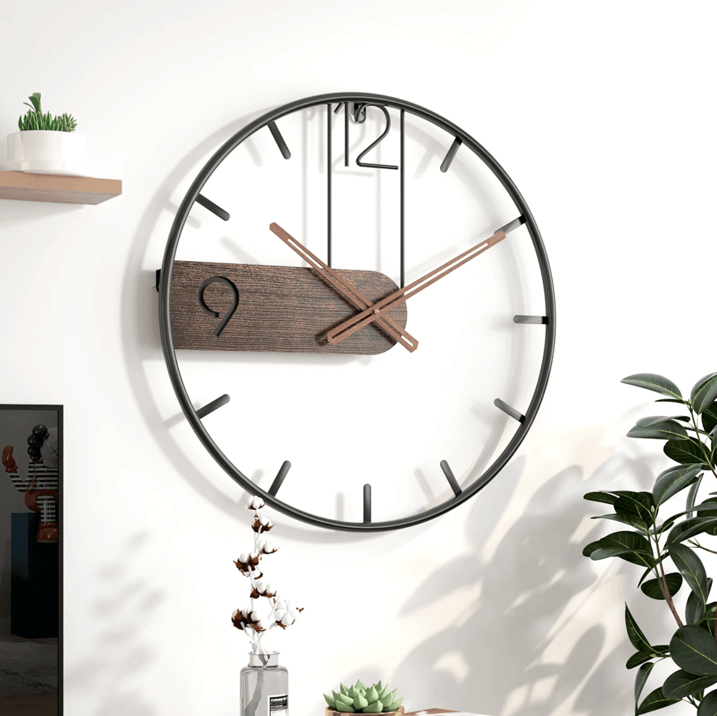 Encanto rústico – Elegancia atemporal con un reloj de pared de madera