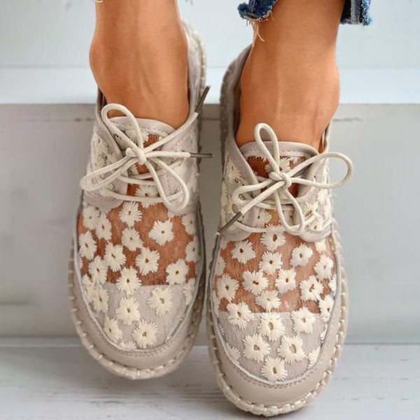 Jasmin - Lässige floral Schnürschuhe