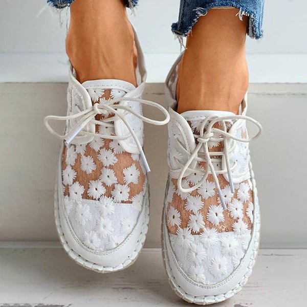 Jasmin - Lässige floral Schnürschuhe