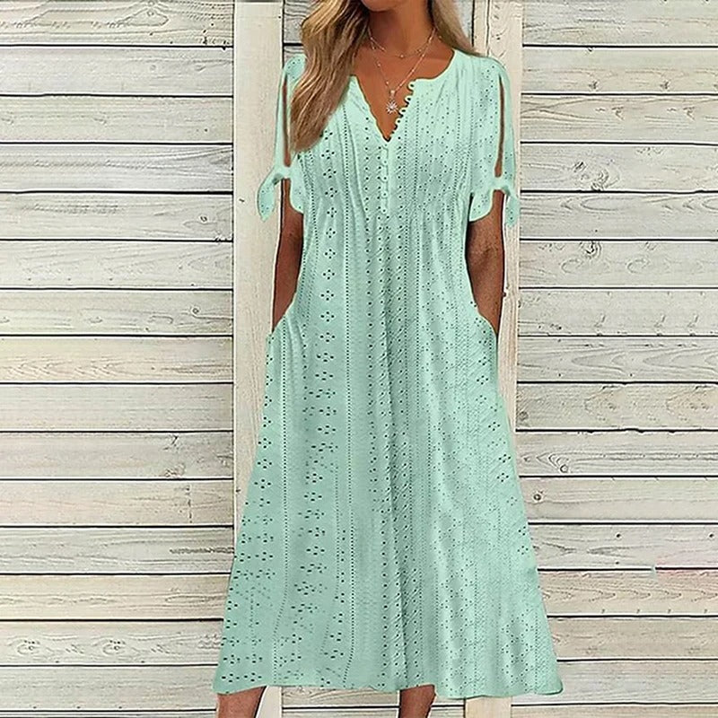 Amira - Elegantes kurzärmliges Spitzenkleid