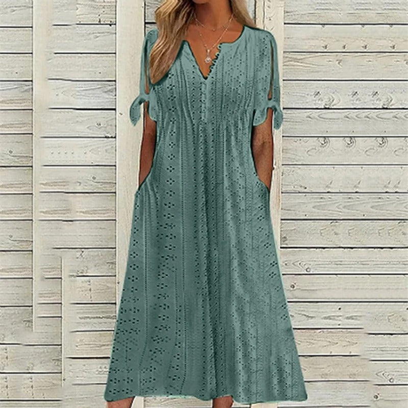Amira - Elegantes kurzärmliges Spitzenkleid