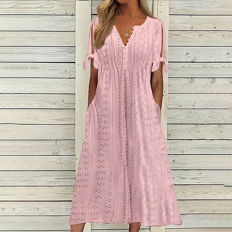 Amira - Elegantes kurzärmliges Spitzenkleid