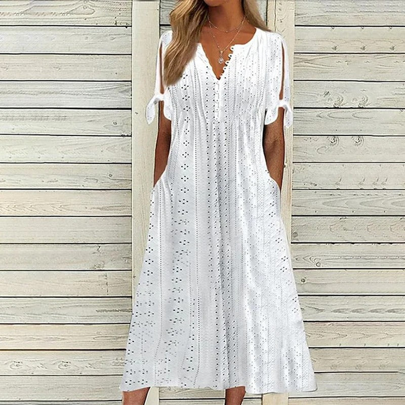 Amira - Elegantes kurzärmliges Spitzenkleid