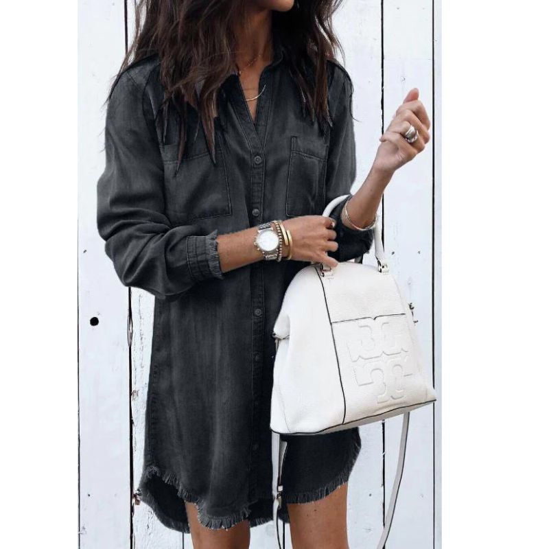 Ingrid - Trendy Jeanshemdkleid mit lässiger Passform