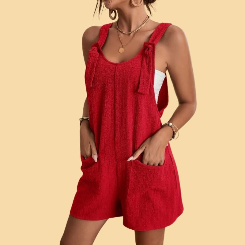 Camila - Lässiger kurzer Overall mit Trägern