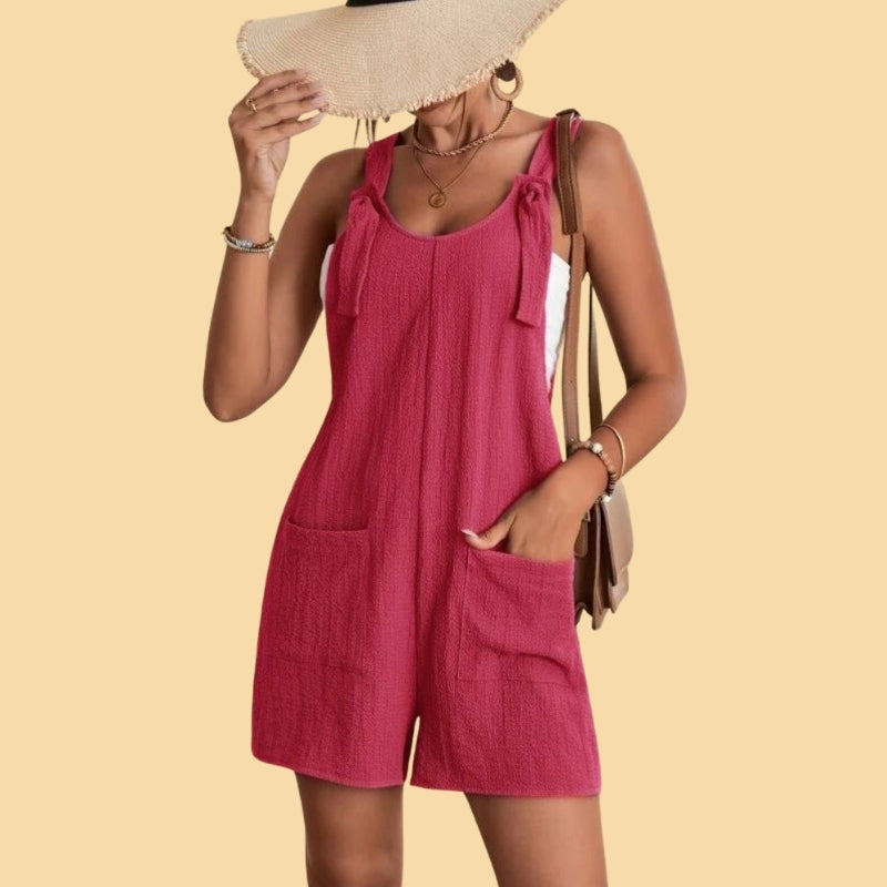 Camila - Lässiger kurzer Overall mit Trägern